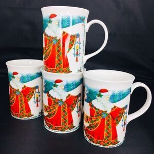 Queen’s Noel Santa Claus Donkey Crownford England Mugs Christmas Holiday NICE X6